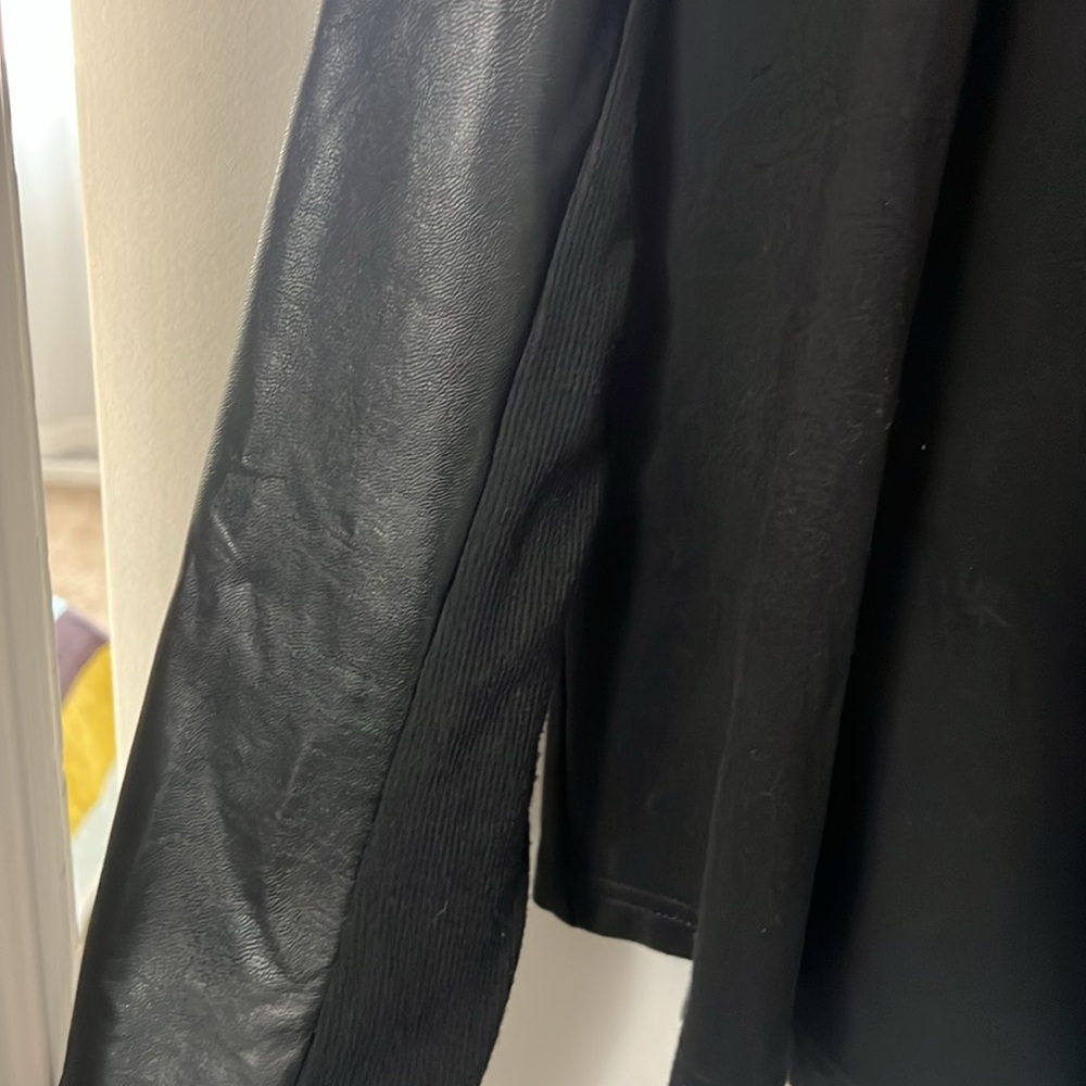 Black faux, leather trim jacket - Picture 4 of 5